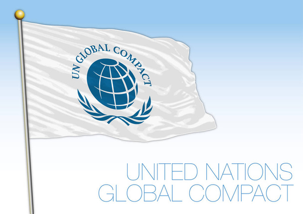 Bandeira e símbolo do Pacto Global das Nações Unidas, ilustração vetorial
 - Vetor, Imagem