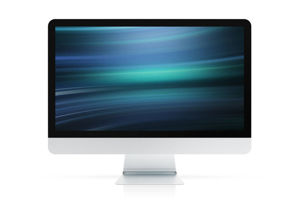 Moderne computer monitor mockup geïsoleerd op een witte achtergrond 3D-rendering - Foto, afbeelding