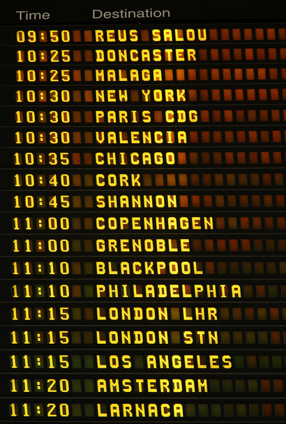 Airport airplane departures board. - Photo, Image