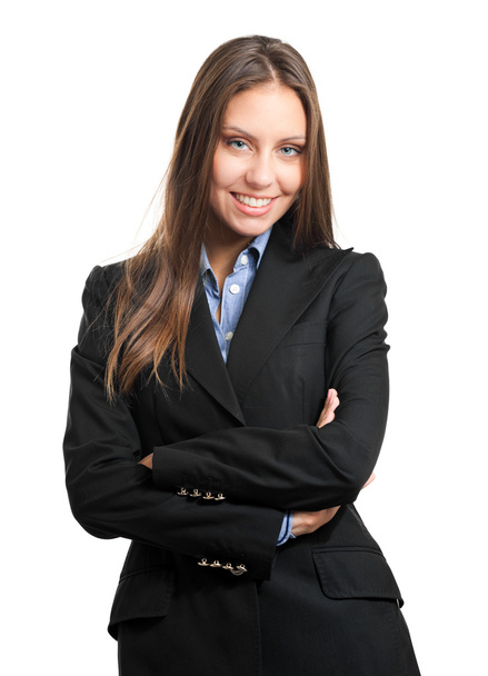 Beautiful businesswoman portrait isolated on white - Foto, Imagem