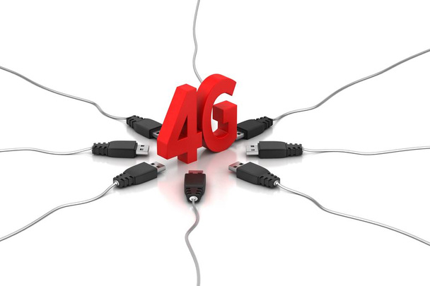 4G, internet concept in white background - Photo, image