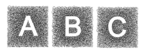 Carta ABC dibujada a mano con lápiz gráfico sobre fondo blanco - Imágenes de alta resolución
 - Foto, Imagen