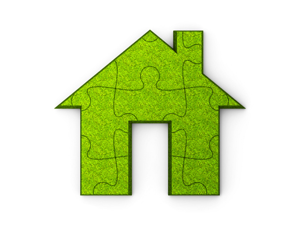 Puzzle de casa verde
 - Foto, Imagen