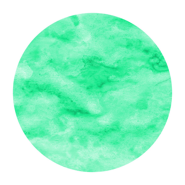 Turquoise dessiné à la main aquarelle cadre circulaire texture de fond avec des taches. Élément de design moderne
 - Photo, image