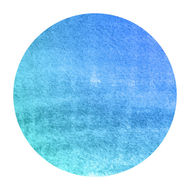 Hideg kék kézzel rajzolt akvarell kör alakú keret háttér textúra foltok. Modern design elem - Fotó, kép