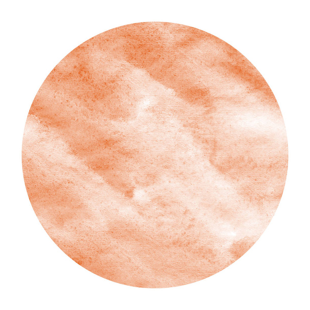 Orange dessiné à la main aquarelle cadre circulaire texture de fond avec des taches. Élément de design moderne
 - Photo, image