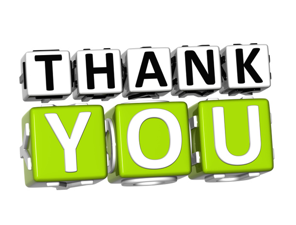 3D Thank You Button Click Here Block Text - Photo, Image