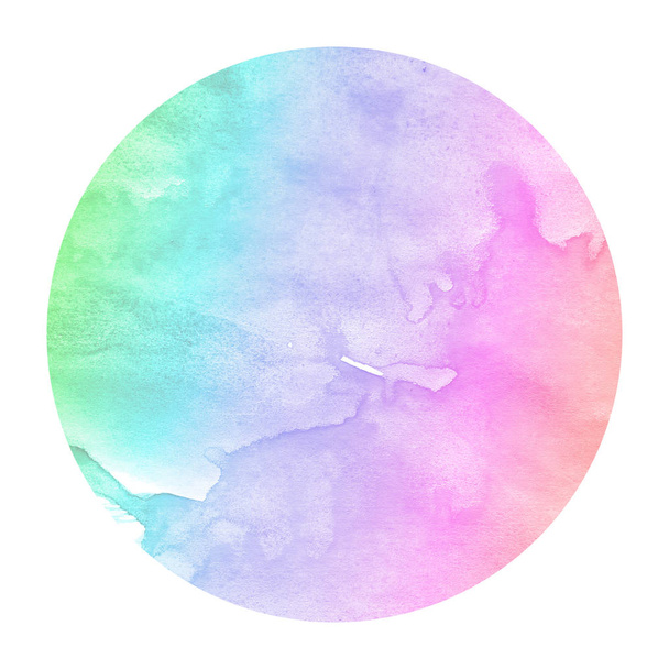 Multicolore dessiné à la main aquarelle cadre circulaire texture de fond avec des taches. Élément de design moderne
 - Photo, image