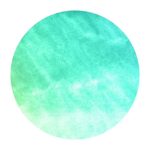 Turquoise dessiné à la main aquarelle cadre circulaire texture de fond avec des taches. Élément de design moderne
 - Photo, image