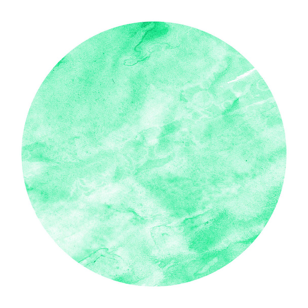 Бирюзовый ручной рисунок акварели круглая рамка текстуры фона с пятнами. Элемент современного дизайна
 - Фото, изображение