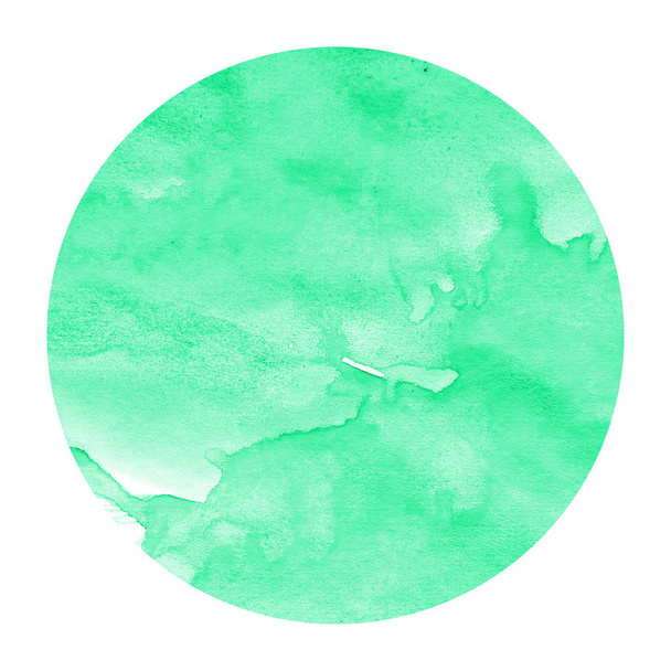 Бірюзовий малюнок ручної акварелі круглої рамки текстури фону з плямами. Сучасний елемент дизайну
 - Фото, зображення