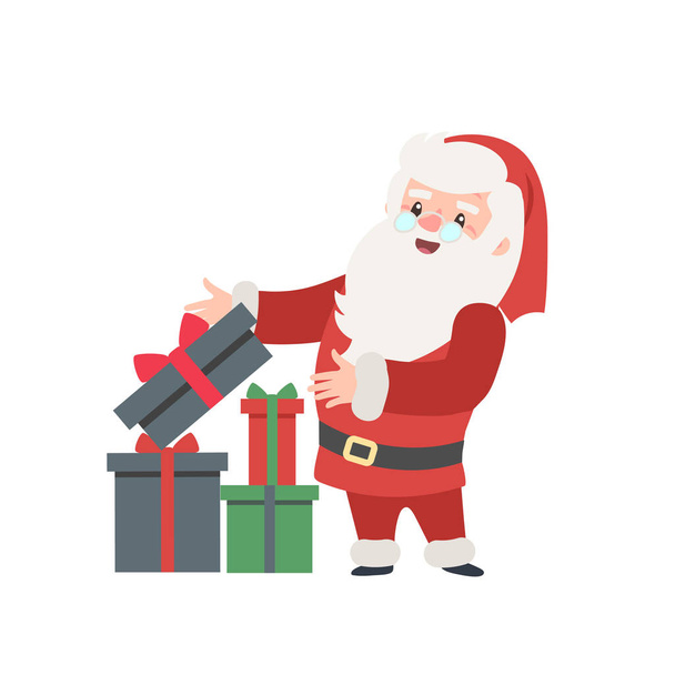 Verzameling van Kerstmis Santa Claus. vectorillustratie. Merry christmas ontwerp. Xmas achtergrond. Vector-personage - Vector, afbeelding
