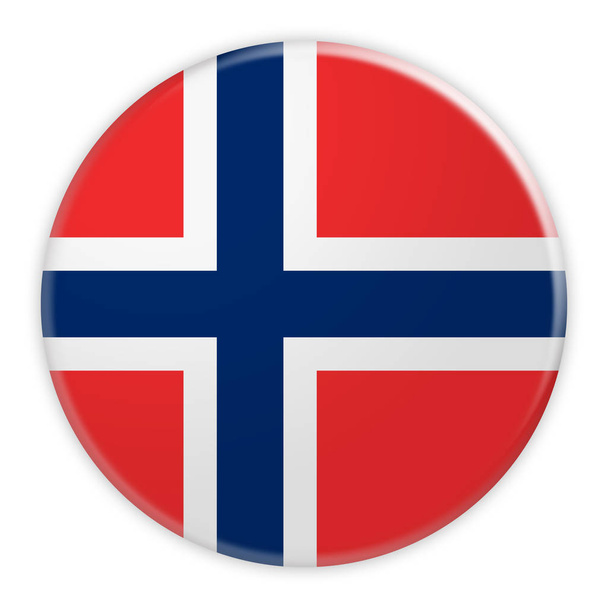 Botão de bandeira da Noruega, crachá de conceito de notícias
 - Foto, Imagem