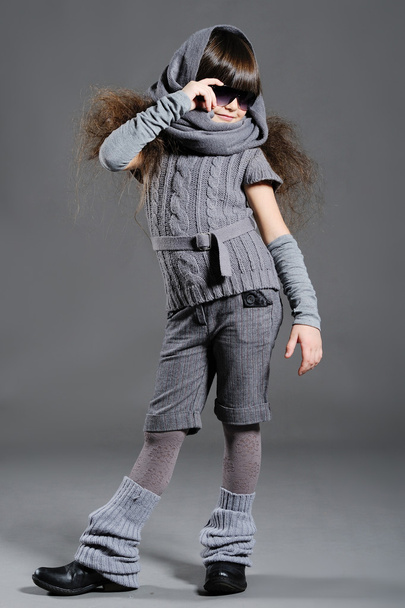 stylish little girl in the studio - Valokuva, kuva