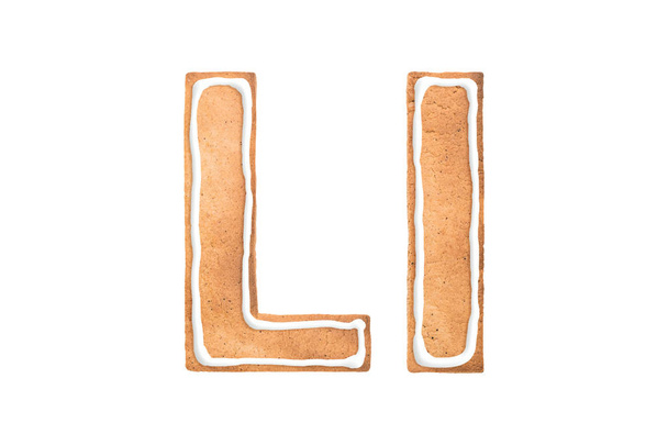 Gingerbread alphabet font. High quality, real cookies letters.  - Foto, immagini