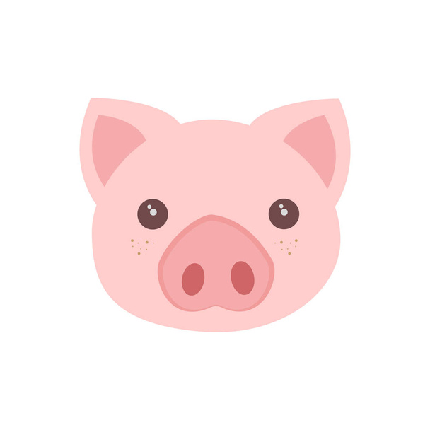 豚の顔を漫画します。白い背景。ベクトル イラスト eps 10 - ベクター画像