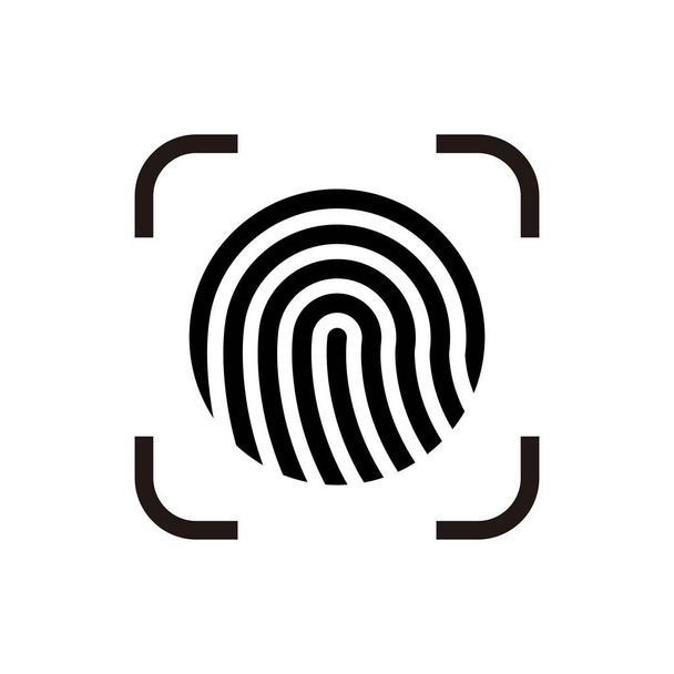 Escáner de huellas dactilares icono del logotipo para la aplicación - Vector, Imagen