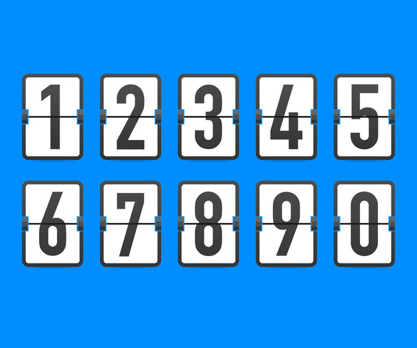 Flip contador de tiempo contador de cuenta regresiva. Tiempo de vectores restante cuenta atrás tablero con marcador de día, hora, minutos y segundos para la página web próximo diseño de plantilla de evento. Ilustración vectorial
 - Vector, Imagen