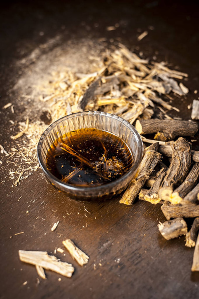 Traditional ayurvedic herbal drink with Liquorice roots - Valokuva, kuva