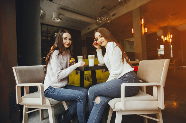 girls in cafe - 写真・画像