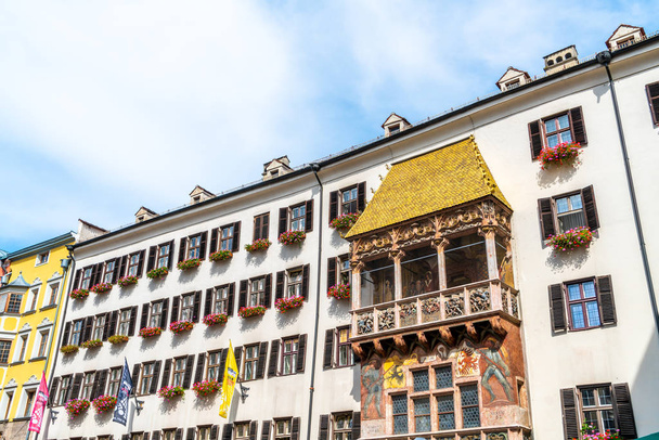 Detail of the famous Goldenes Dachl at Innsbruck in Austria. - Fotó, kép