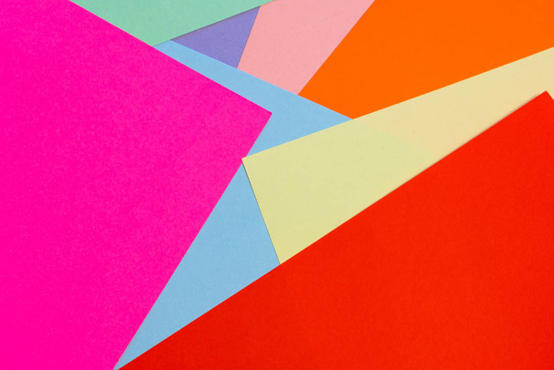 multi-colored sheets of paper texture background pastel colors top view - Foto, Imagem