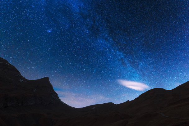 Incredible night view of Milky Way in blue sky - Fotó, kép