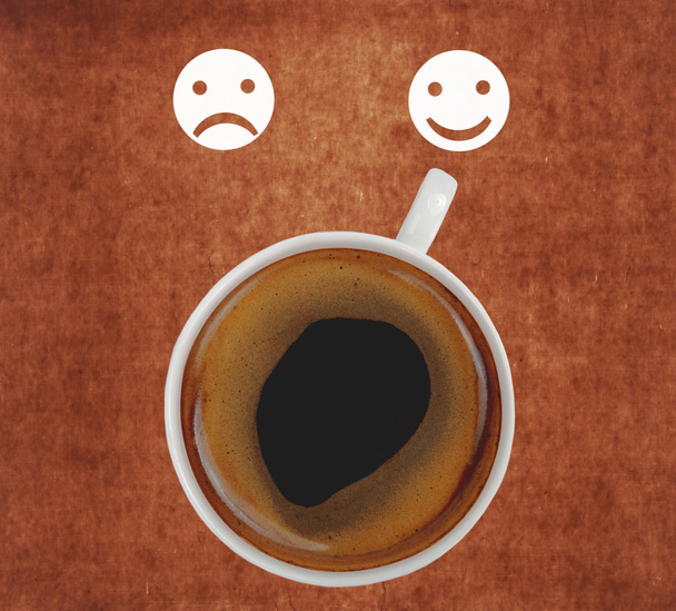 cup of coffee showing smiling face - Φωτογραφία, εικόνα