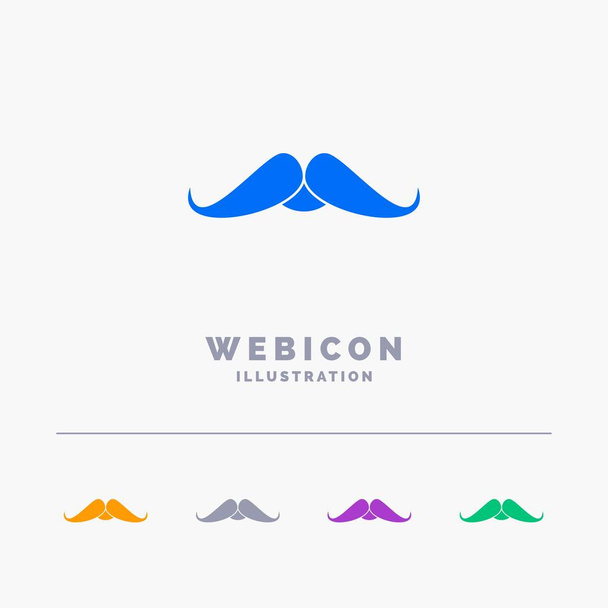 moustache, hipster, movember, mâle, hommes 5 couleur Glyphe Web Icône Modèle isolé sur blanc. Illustration vectorielle
 - Vecteur, image