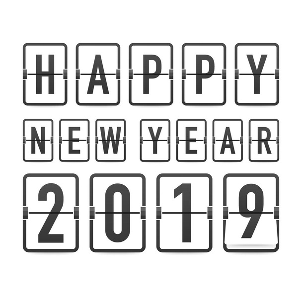 Calendário feliz ano novo 2019, design vetorial editável. Ilustração vetorial
. - Vetor, Imagem