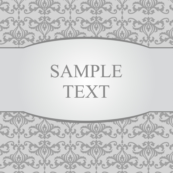 Vintage gray damask background with frame - Vettoriali, immagini