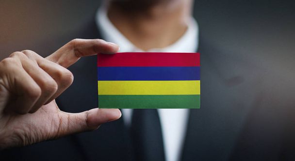 Empresario titular de la tarjeta de la bandera de Mauricio
 - Foto, imagen
