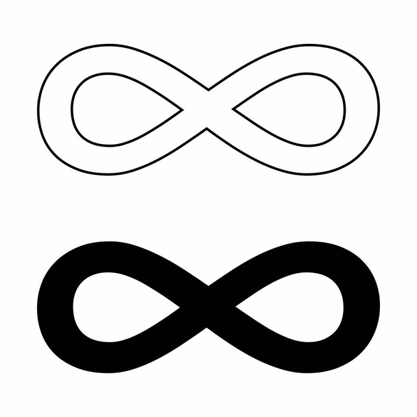 Illustrazione in bianco e nero dei simboli dell'infinito
 - Vettoriali, immagini