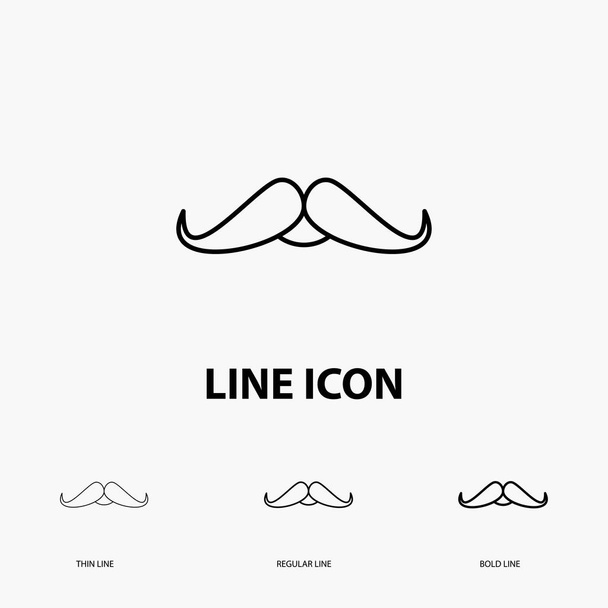 moustache, Hipster, movember, mâle, hommes Icône dans le style mince, régulière et audacieuse ligne. Illustration vectorielle
 - Vecteur, image
