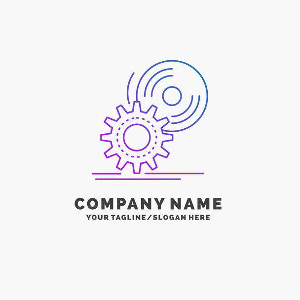 cd, disc, install, software, dvd Purple Business Logo Template. Place for Tagline - Vector, Image