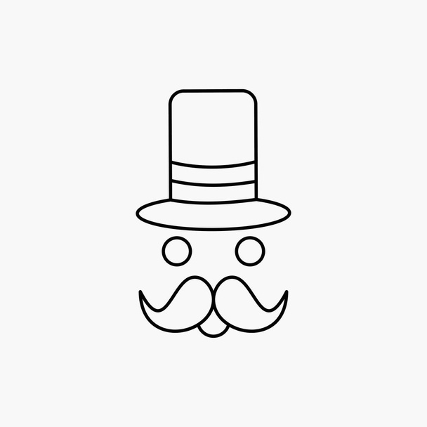 moustache, Hipster, movember, santa Clause, Hat Line Icon. Vector isolated illustration - Vector, Image