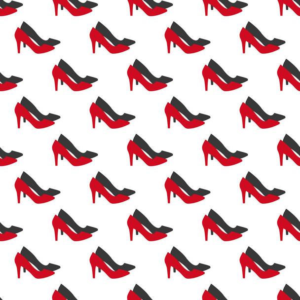 Modèle vectoriel sans couture de chaussures rouges femme avec ombre. Vecteur r
 - Vecteur, image