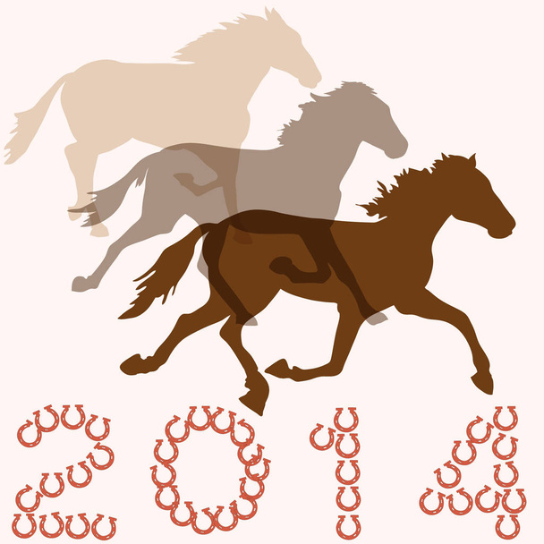 Koşu atlar sadece vektör illüstrasyon - Vektör, Görsel