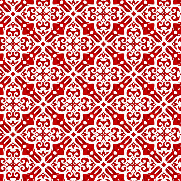 Vector ornament seamless pattern wallpaper, traditional oriental style with red color - Vektori, kuva