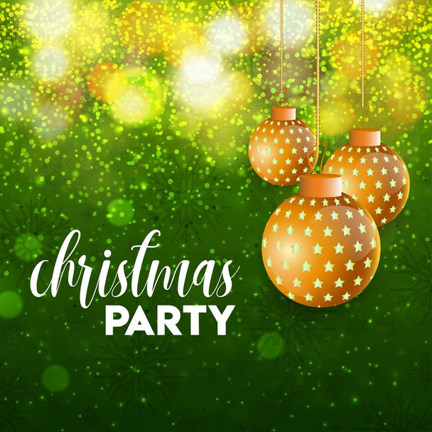 Merry Christmas card with creative design and green background - Vector, imagen