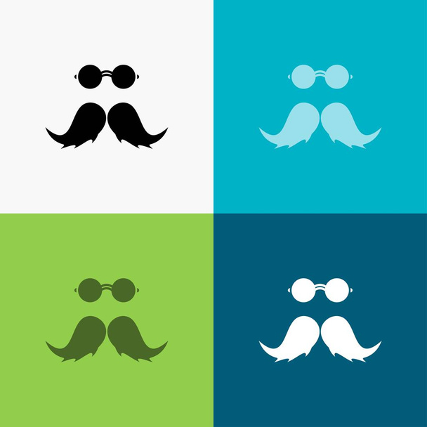moustache, Hipster, movember, male, men Icon Over Various Background. glyph style design, designed for web and app. Eps 10 vector illustration - Vector, Image