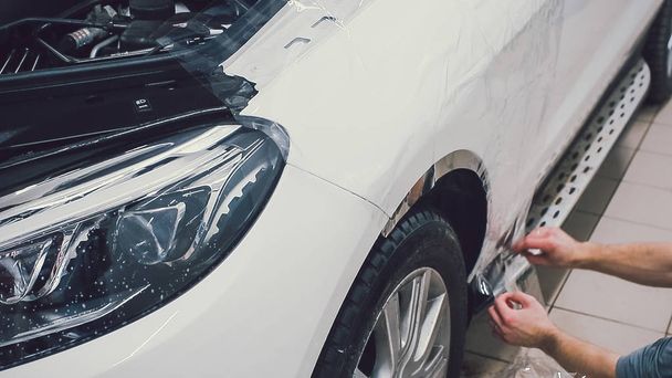 Car paint protection, protect coating installation - Fotoğraf, Görsel