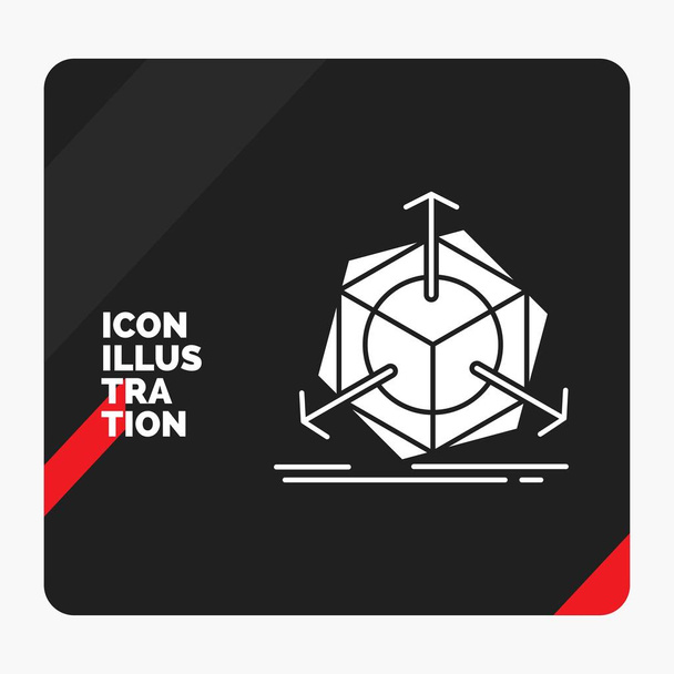 Rojo y Negro Presentación creativa Fondo para 3d, cambio, corrección, modificación, objeto Glyph Icon
 - Vector, Imagen