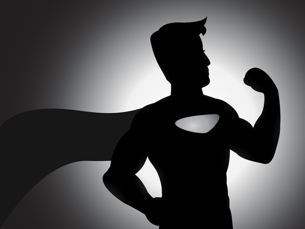 machtige superheld silhouet - Vector, afbeelding