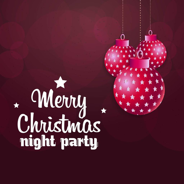 Merry Christmas card with creative design and red background - Vector, Image