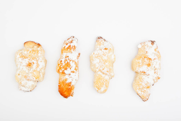 sugar croissant white background - Foto, imagen