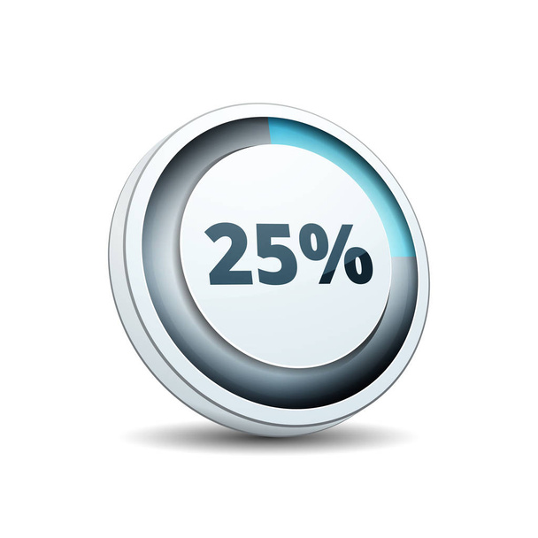 25 pour cent en bouton, illustration vectorielle, concept de vente
   - Vecteur, image