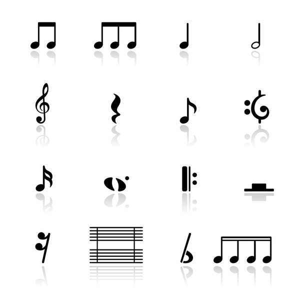 εικονίδια που σημειώνει μουσική - Διάνυσμα, εικόνα