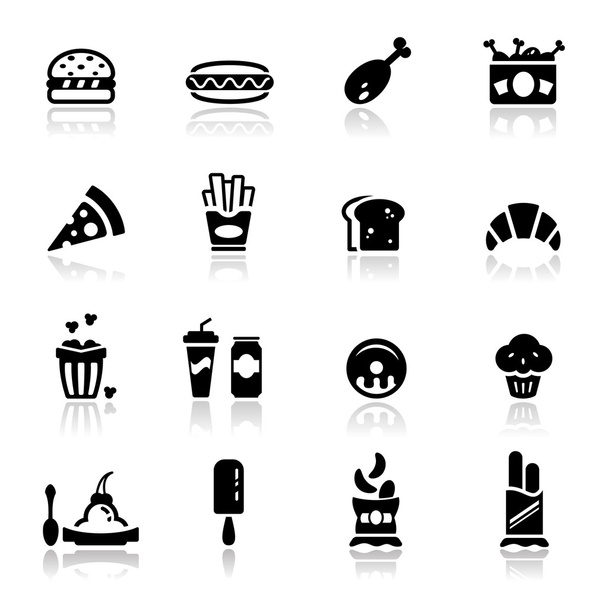 Icons set Junk food - Vector, Image
