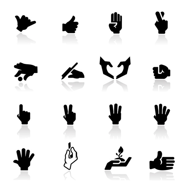 Icons set hands - Vector, Image